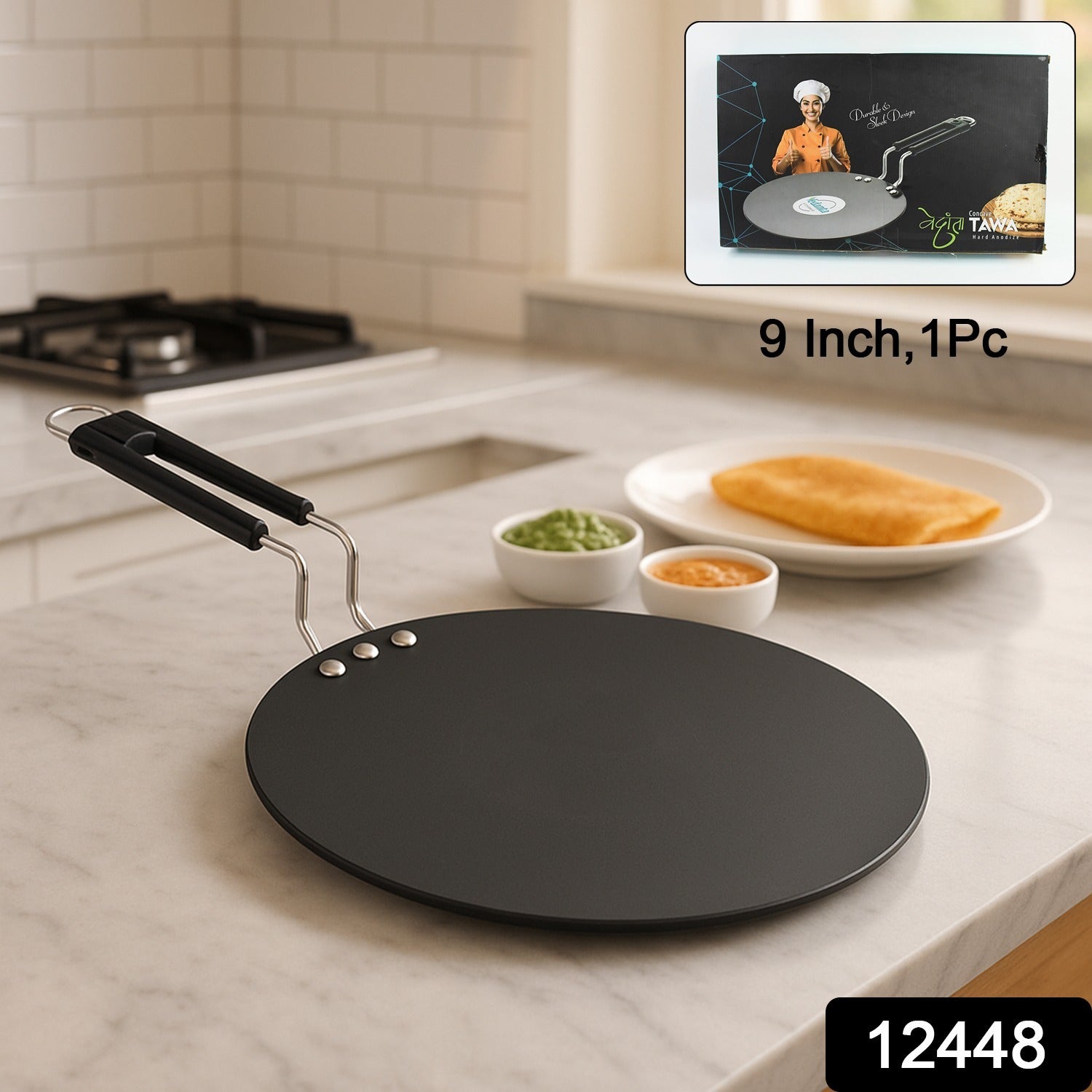 Compact Non-stick Flat Roti Tawa (9 Inch  1 Pc) Compact Non-stick Flat Roti Tawa (9 Inch  1 Pc)